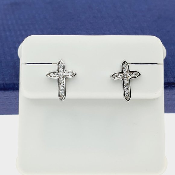 925 Sterling Silver CZ Stud Earrings for Women/Girl, US925P1209 - Picture 1 of 9